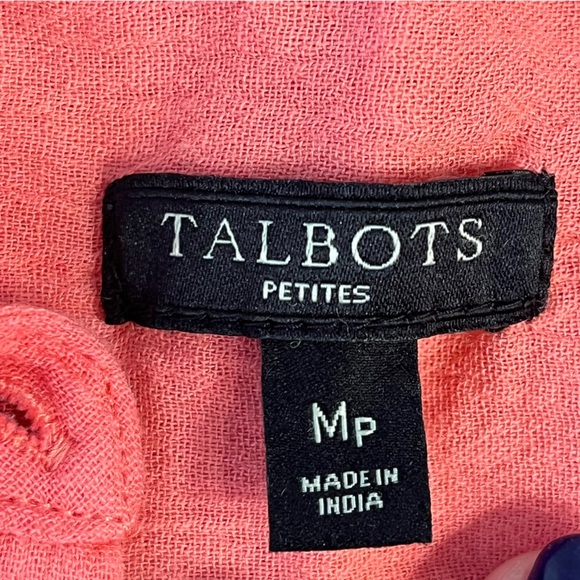 NWOT Women's Coral Button Down Shirt size medium petite 100% cotton - Picture 5 of 8